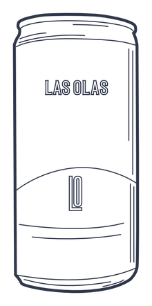 Outline of a can with 'LAS OLAS' branding on a white background